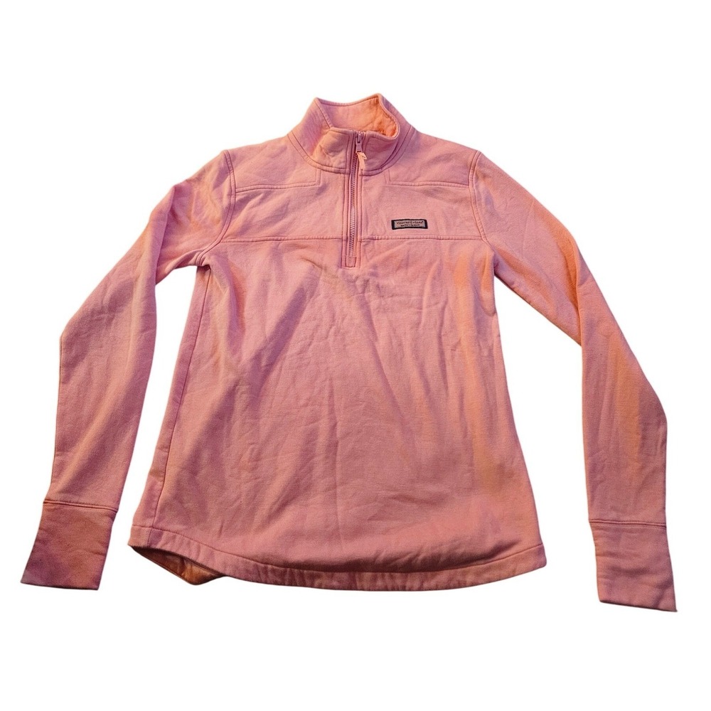 Vineyard‎ Vines The Shep Shirt Pink Quarter Zip Fleece Women's Small Thumbholes